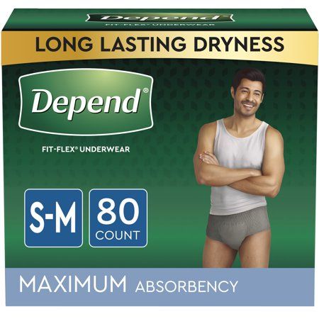 Photo 1 of Depend Fresh Protection Adult Incontinence Underwear for Men Maximum S/M Grey 80Ct