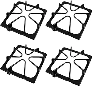 Photo 1 of W10447925 Gas Stove Grates for whirlpool Burner Grate Replacement, Gas Burner Grate Parts Range Rack Set for maytag amana kenmore etc, 8.26 x 8.66 inches Grate 4 Pack
