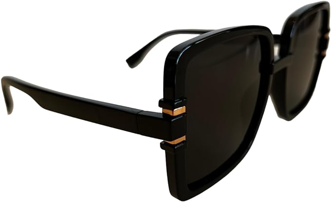 Photo 1 of DSME Trendy Oversized Designer Sunglasses Black Square Style Frame with TAC Polarized UV400 Lens