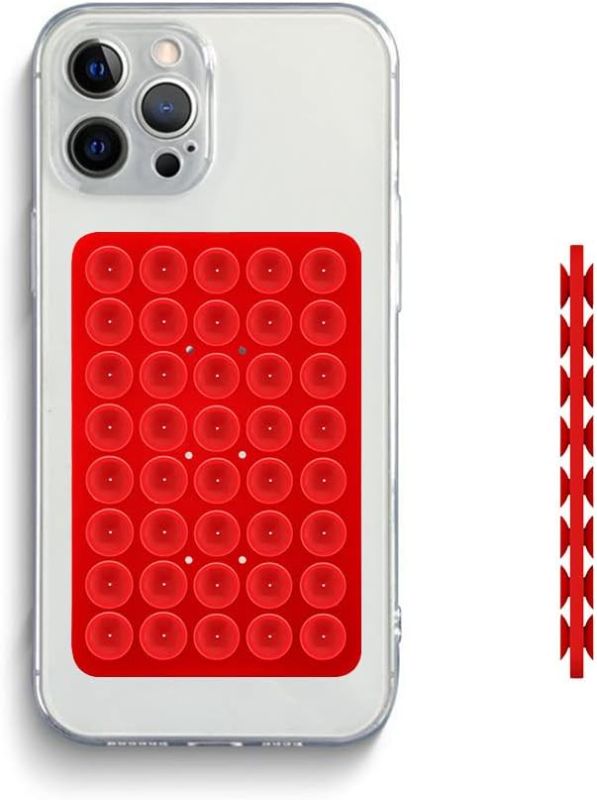 Photo 1 of Silicone Suction Cups for Cell Phone Case Adhesive Holding Durable and Easy to Use (Red)