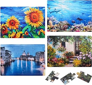 Photo 1 of 4 Pack 16 Large Piece Puzzles Dementia Alzheimer's Products and Activities for Elderly Seniors Easy Puzzle for Adults Gift for The Elderly, 4 Styless (4PCS)