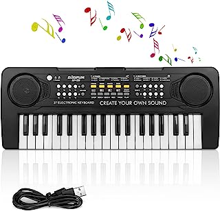 Photo 1 of TOQIBO Kids Piano Keyboard, 37 Keys Electronic Piano for Kids Portable Multi-Function Musical Instruments Birthday Educational Gift Toys for 3 4 5 6 7 8 Year Old Boys Girls Children Beginner (Black)