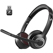 Photo 1 of Wireless Headset with AI Noise Cancelling Microphone Bluetooth Headset - Bluetooth V5.2 Headphones with USB Dongle & Mic Mute for Computer/Laptop/PC/iPhone/Android/Cell Phones/Zoom

