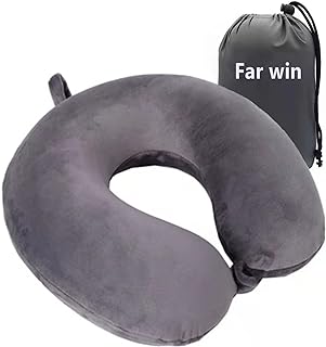 Photo 1 of Travel Pillow,100% Pure Memory Foam U Shaped Neck Pillow,Super Lightweight Portable Headrest Great for Airplane Chair, Car,Home,Office,Sleeping Rest Cushion (Grey)
