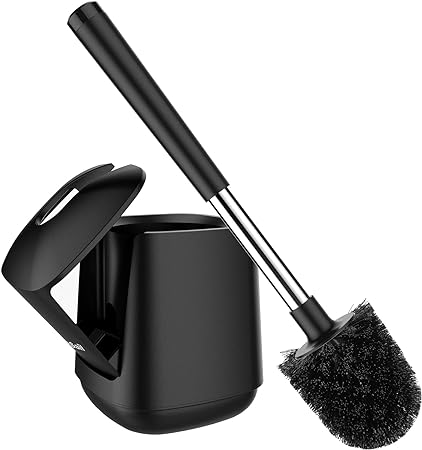 Photo 1 of SetSail Premium Toilet Bowl Brush and Holder Automatic Toilet Brushes for Bathroom with Holder Ventilated Toilet Cleaner Brush for Toilet Scrubber Cleaning - Black