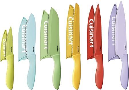 Photo 1 of Cuisinart 12-Piece Kitchen Knife Set, Advantage Color Collection with Blade Guards, Multicolored, C55-12PCER1