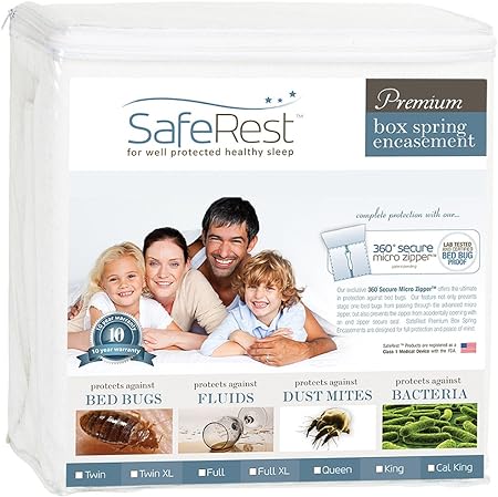 Photo 1 of SafeRest Premium 9" Thick Box Spring Encasement - Waterproof - Breathable, Noiseless and Vinyl Free - Fits Up to 9" - Queen