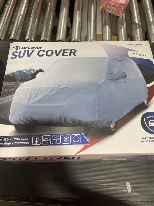 Photo 2 of iCarCover 30-Layer Premium SUV Car Cover Waterproof All Weather | Rain Snow UV Sun Hail Protector for Automobiles | Automotive Accessories | Full Exterior Outdoor Cover Fit for SUV (184-188 inch) SUV Fit Length (184" To 188")