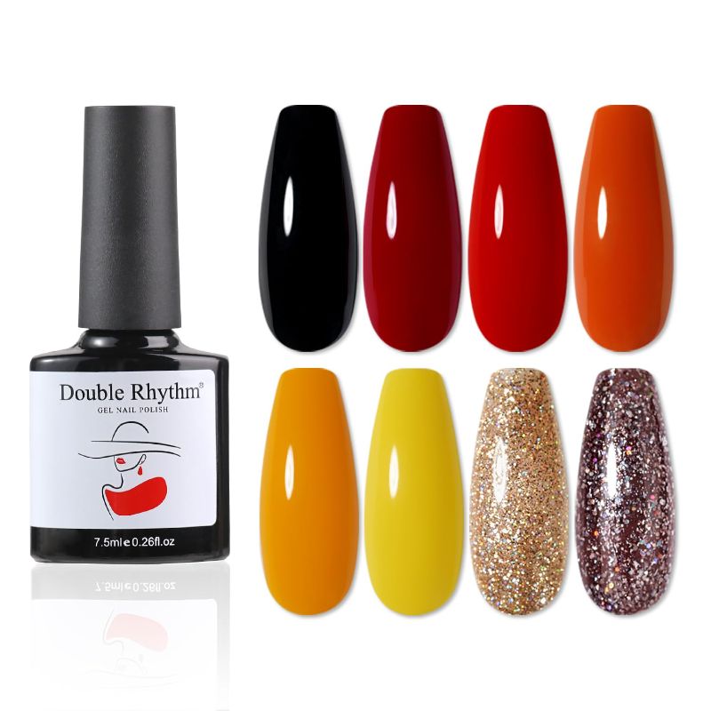 Photo 1 of Double Rhythm 8 Colors Gel Nail Polish Kit Soak Off Fluorescent Vibrant Polish Gel Glitter Starter Set Art Manicure Home Salon DIY Gifts, 7.5ml (8-kit9)
