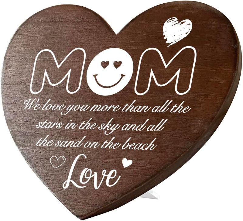 Photo 1 of Gift for Mom, Wooden Heart Tabletop Decor, Heart Shaped Table Sign, Grateful Gift for Mom, Gift for Mom for Mother's Day Birthday Christmas, Mom Thank You for Being Such An Important Piece of My Life