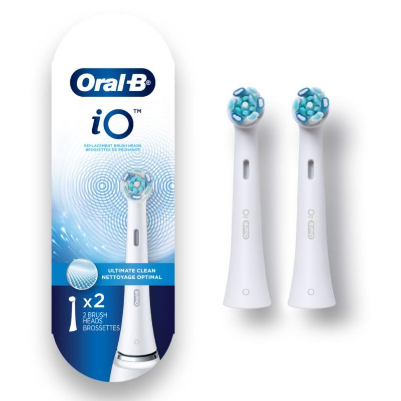 Photo 1 of Oral-B iO Ultimate Clean Replacement Brush Heads, White, 2 Count
