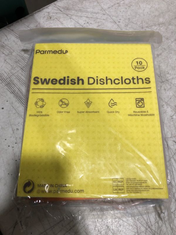 Photo 1 of Swedish Dish Cloths - Pack of 10, Cellulose Swedish Sponge Dishcloths, Absorbent Swedish Dishtowels for Kitchen, Non-Scratch, Reusable Kitchen Cloth, Multi-Surface Swedish Dish Towels
