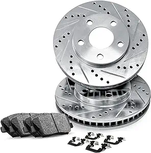 Photo 1 of R1 Concepts Front Brakes and Rotors Kit |Front Brake Pads| Brake Rotors and Pads| Optimum OEp Brake Pads and Rotors |Hardware Kit|fits 2020-2022 Toyota Avalon, Camry
