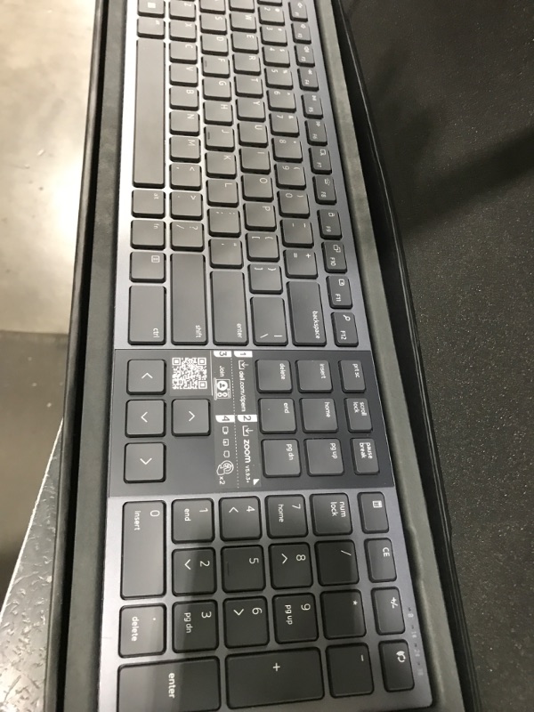 Photo 2 of Dell Premier Collaboration Keyboard – KB900, Wireless 2.4GHz, Bluetooth 5.1, Rechargeable, Mic on/Off, Video on/Off, Chat, Screenshare, Backlight on/Off, Scissors Keys, Tilt Adjustment - Graphite