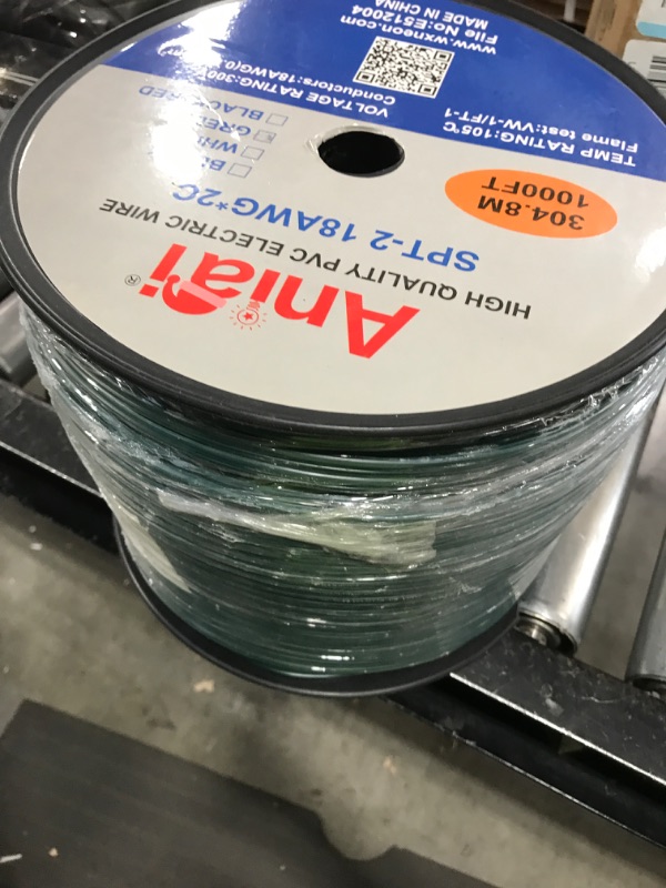 Photo 2 of Aniai Low Voltage Landscape Wire,UL List 18/2 Electrical Wire,for Light and Lamp Extension Cable (1000ft-SPT2-18AWG, Green) 1000FT SPT-2 GREEN