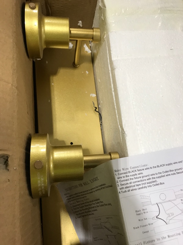 Photo 2 of Yaohong Bathroom Vanity Light in Gold with Clear Glass Shades 3 Lights Wall Sconce Vanity Lighting Gold 3Light