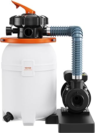Photo 1 of VEVOR Sand Filter Pump for Above Ground Pools, 10-inch, 1585 GPH, 0.33 HP Swimming Pool Pumps System & Filters Combo Set with 6-Way Multi-Port Valve & Pressure Gauge, for Domestic and Commercial Pools