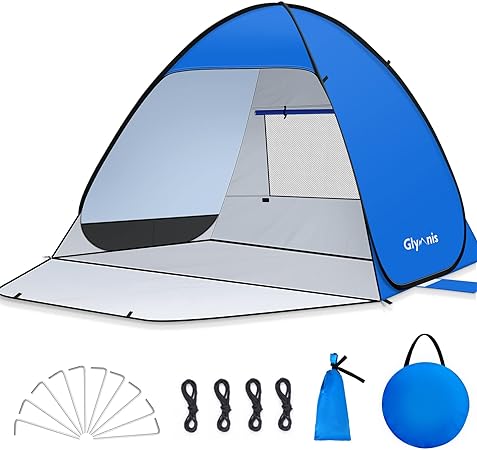 Photo 1 of Pop Up Beach Tent Beach Shade Tent for 1-4 Persons Sun Shelter