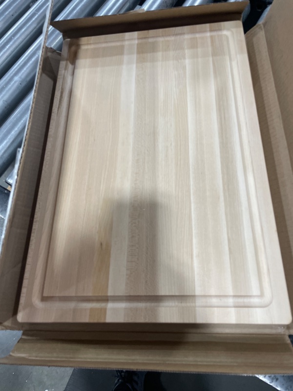 Photo 1 of CLARK'S Maple Wood Cutting Board - Hardwood Maple Chopping Board with Deep Juice Groove and Hand Grip for Easy-Carry - Large Wooden Cutting Boards for Kitchen - 18" x 12" x 1.25" Maple Cutting Block