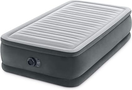 Photo 1 of INTEX Dura-Beam Deluxe Comfort-Plush Luxury Air Mattress: Fiber-Tech Construction – Built-in Electric Pump – Dual-Layer Comfort Top – Velvety Sleeping Surface – Carry Bag Included