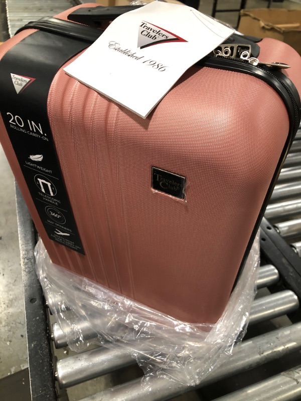 Photo 2 of Travelers Club Cosmo Hardside Spinner Luggage, Rose Gold, Carry-On 20-Inch Carry-On 20-Inch Rose Gold
