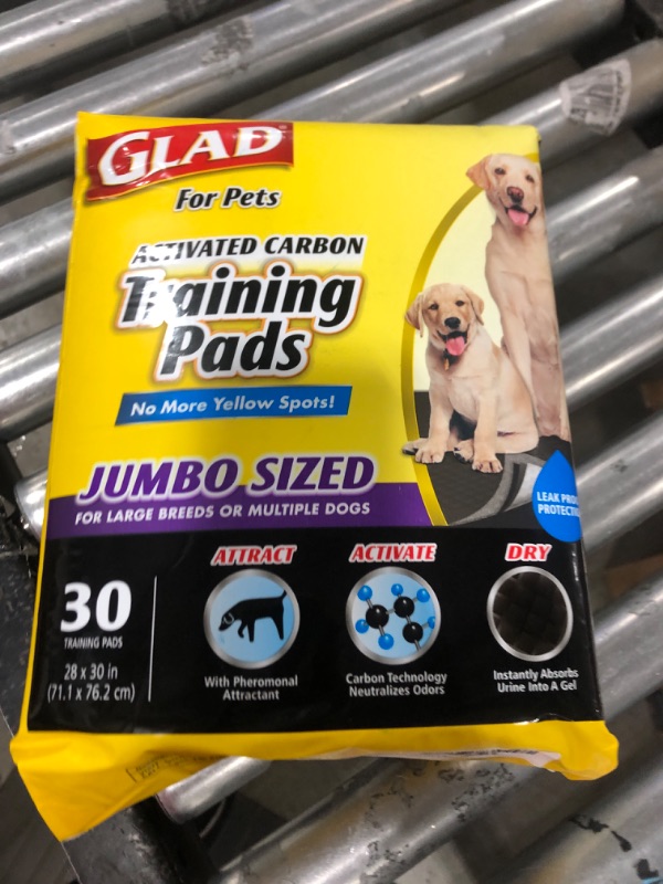 Photo 2 of Glad for Pets JUMBO-SIZE Charcoal Puppy Pads | Black Training Pads That ABSORB & Neutralize Urine Instantly | New & Improved Quality Puppy Pee Pads, 30 Count Dog Training Pads Charcoal 28" x 30" - 30 Count