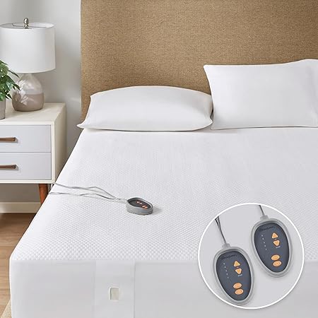 Photo 1 of  Heated Mattress Pad - Electric Bed Warmer Cool to Touch, All Seasons Cover, 5 Heat Level, Auto Shut Off, Deep Pocket - Machine Wash Electric Mattress Pad, UL Certified, White