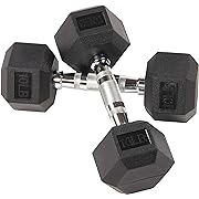 Photo 1 of BalanceFrom Rubber Coated Hex Dumbbell Weight Set and Storage Rack, Multiple Packages
