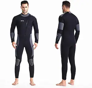 Photo 1 of ZCCO Men’s Wetsuit Ultra Stretch 5mm Neoprene Swimsuit, Front Zip Full Body Diving Suit, one Piece for Snorkeling, Scuba Diving Swimming, Surfing black-5mm 3X-Large
