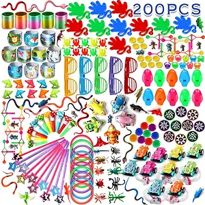 Photo 1 of 200PCS Kids Birthday Party Favors Prizes Box Toy Assortment for Classroom Kids Carnival Prizes Toys Goodie Bag Fillers Pinata Fillers for Kids Birthday Party
