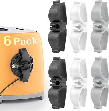 Photo 1 of Cord Organizer for Kitchen Appliances-6 Pack, Appliance Cord Organizer stick on, Small Kitchen Appliances Cord keeper, Adhesive Cord Holder, Cord Winder for Pressure Cooker, Stand Mixer…
