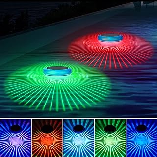 Photo 1 of Solar Floating Pool Lights,RGB Color Changing Pool Lights That Float,Waterproof Light up LED Pool Accessories,Solar Pool Light for Outdoor Swimming Pool,Pond,Hot Tub,Garden,Party Decoretion