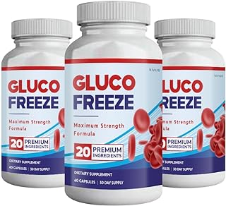 Photo 1 of (3 Pack) Glucofreeze Pills - Official Formula Gluco Freeze Pills - Glucofreeze Pills Sugar, Gluco Freeze Dietary Supplement, GlucoFreeze Advanced Strength Formula with Cinnamon Bark (180 Capsules)