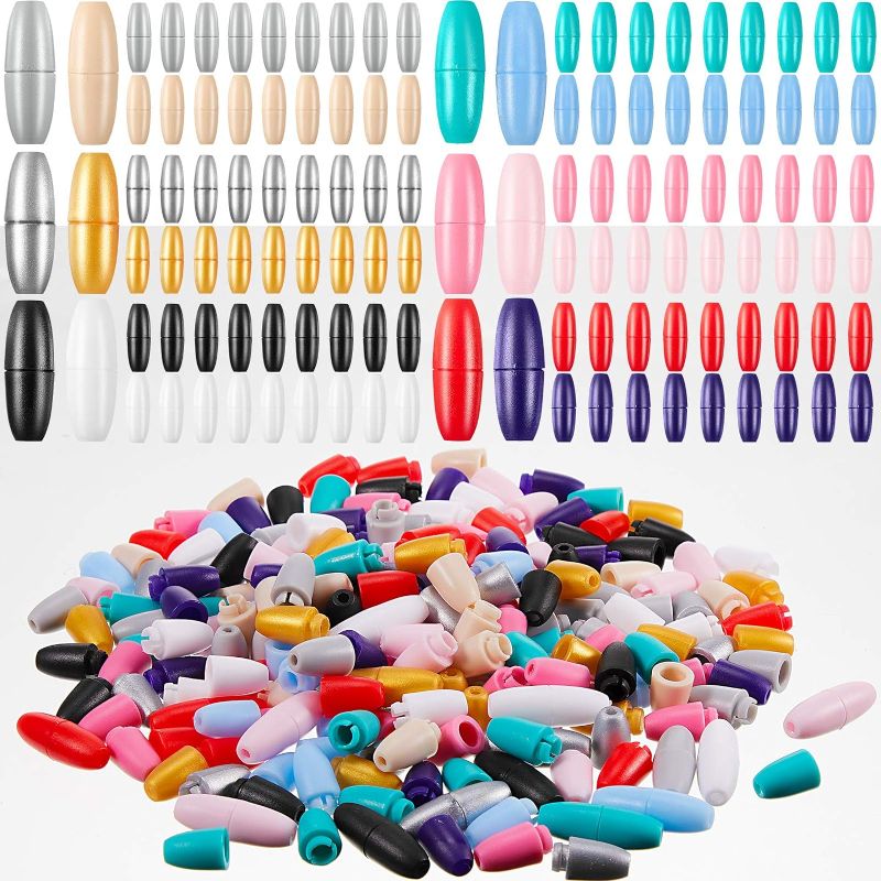 Photo 1 of 120 Pieces Breakaway Clasps for Necklace Plastic Breakaway Safety Clasps for Lanyard Clasp Bead Barrel Connectors for Necklace Bracelet Jewelry (Vivid Colors)
