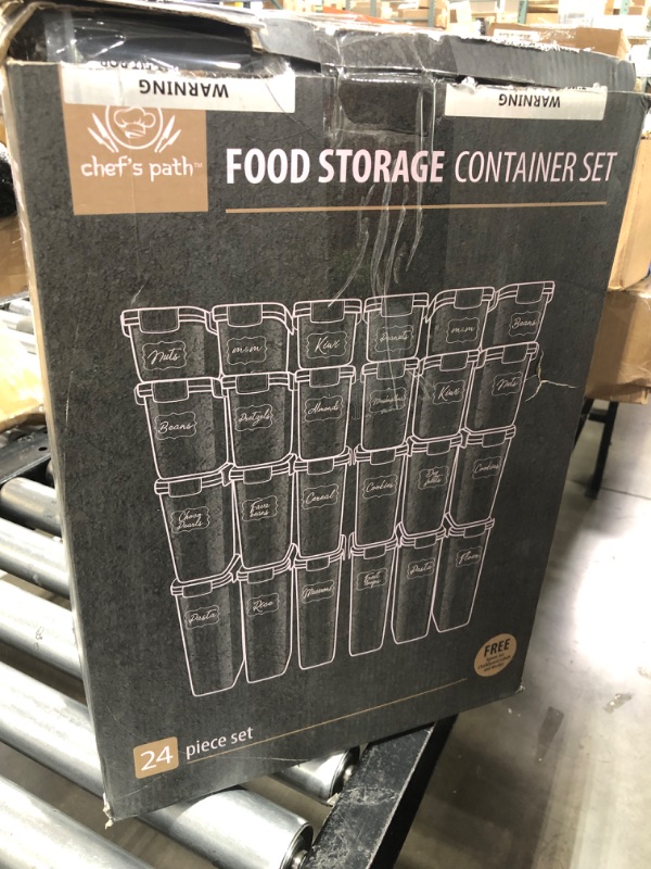 Photo 1 of Chef's Path Airtight Food Storage Containers Set with Lids (24 Pack) for Kitchen and Pantry Organization - BPA Free Kitchen Canisters for Cereal, Rice, Flour & Oats - Free Marker and 24 Labels Extra Large - 24 Pack