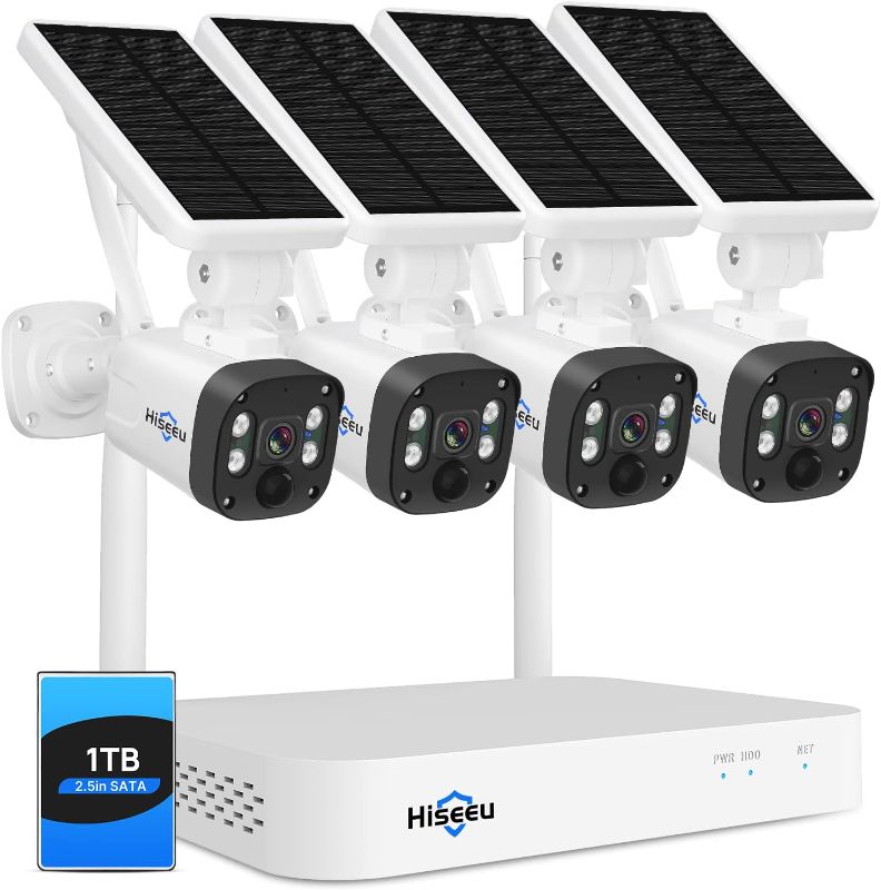 Photo 1 of [1TB HDD,4MP Spotlight] Hiseeu Solar Wireless Security Camera System,10CH HD 4K NVR,Night Vision, 2-Way Audio, PIR Motion Detection,Motion Record, Outdoor Home Surveillance
