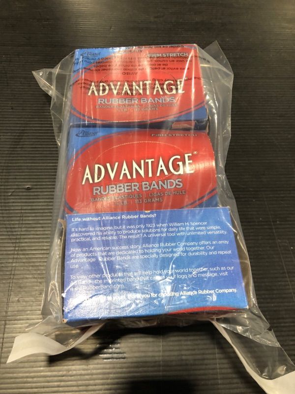 Photo 3 of 3 Pack Alliance Rubber 26629 Advantage Rubber Bands Size #62, 1/4 lb Box Contains Approx. 112 Bands (2 1/2" x 1/4", Natural Crepe) 1/4 Pound 2/12 x 1/4 inches