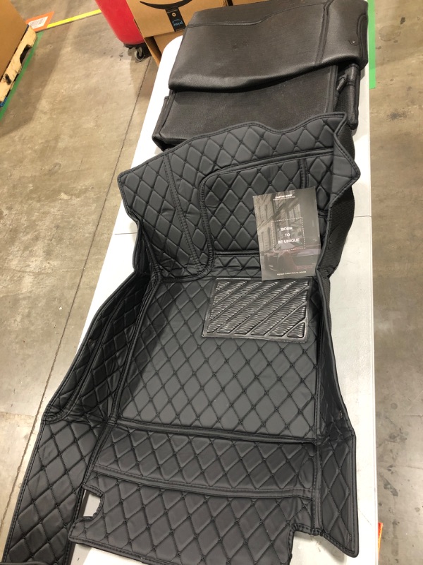 Photo 2 of Castlerock Leather Car Floor Mats for Honda Accord 2018-2023 All Surround Custom Fit Accord Floor Liner(Full Set-Black Seam) BLACK 2018-2023