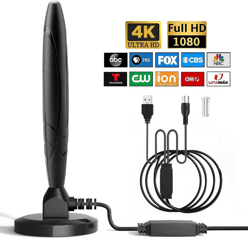 Photo 1 of 660+ Miles Range TV Antenna, Digital TV Antenna Indoor with Amplifier and Signal Booster, Portable HD Antenna for TV Indoor Outdoor for Smart TV and Old TVs - 16.4 ft Coax Cable - Support 4K 1080p
