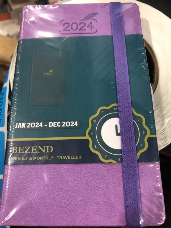 Photo 1 of Pocket Planner 2024 2025 by BEZEND, 18 Months (July24-Dec25) [Lavender] Small Academic Year Planner, Daily Weekly and Monthly Calendar with Pen Holder, Vegan Leather Hard Cover
