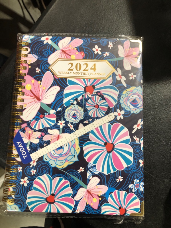 Photo 2 of 2024 Planner - 2024 Weekly & Monthly Planner with Spiral Bound, 6.2" x 8.5", Jan 2024 - Dece 2024 with Monthly Tabs, Hardcover Planner 2024 with Back Pocket, Flexible Hardcover, Thick Paper, Strong