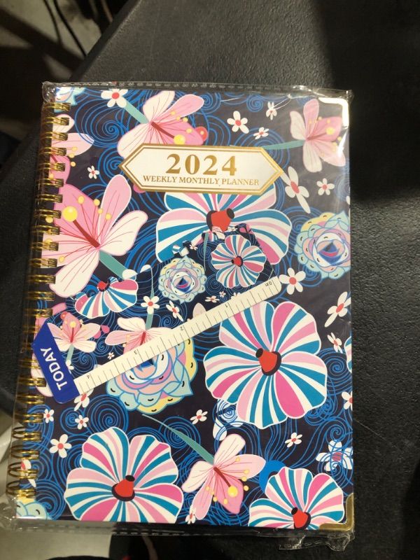 Photo 2 of 2024 Planner - 2024 Weekly & Monthly Planner with Spiral Bound, 6.2" x 8.5", Jan 2024 - Dece 2024 with Monthly Tabs, Hardcover Planner 2024 with Back Pocket, Flexible Hardcover, Thick Paper, Strong