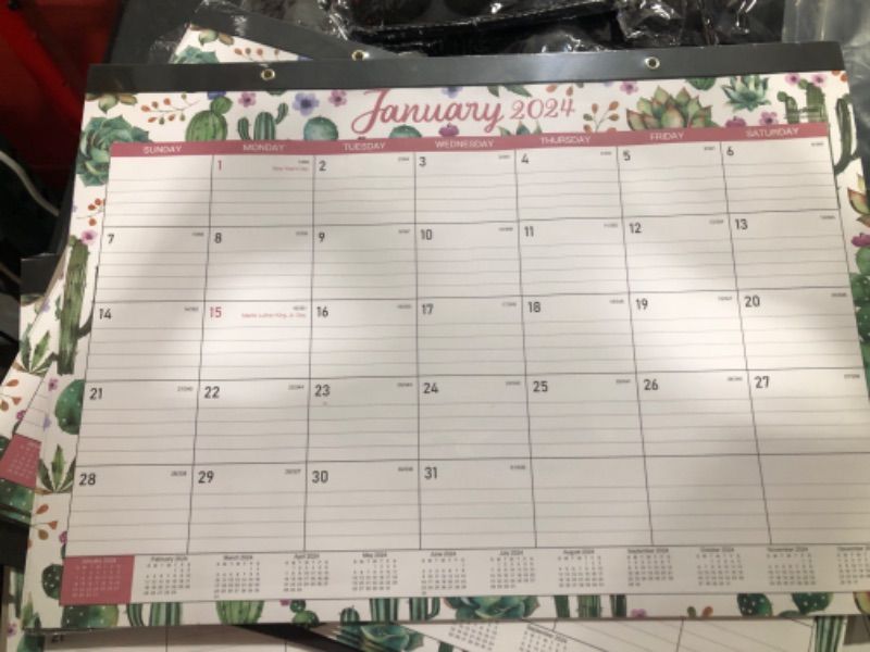 Photo 2 of 2024 Desk Calendar - 2024 Calendar from January 2024 - December 2024,12 Months Monthly Desk Calendar, 12" x 17", Desk Pad, Large Ruled Blocks, To-do List & Notes, Best Desk Calendar for Organizing