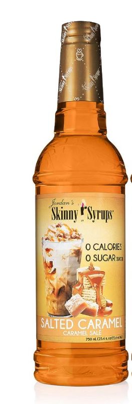 Photo 1 of Jordan's Skinny Syrups Sugar Free Coffee Syrup, Salted Caramel Flavor Drink Mix, Zero Calorie Flavoring for Chai Latte, Protein Shake, Food & More, Gluten Free, Keto Friendly, 25.4 Fl Oz,