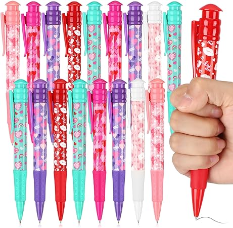 Photo 1 of 12 Pcs Valentine's Day Jumbo Pens Bulk 7.5 Inch Heart Ballpoint Pens Retractable Pens Black Gel Ink Pens Valentine Party Favors for Kids Adults Office School Wedding Supplies
