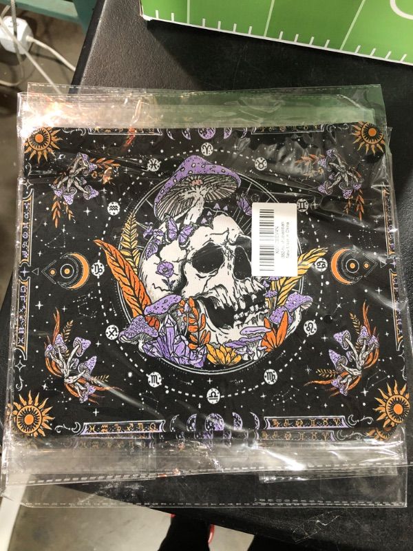 Photo 1 of hold fizz Purple Mushroom Mouse Pad,Skull Mouse Pad,Halloween Mouse Pad,Goth Desk Accessories,Halloween Desk Accessories,Mouse Pads for Desk,Small Black Gaming Mouse Pad,Square Mouse Pad 9.5x7.9 Inch