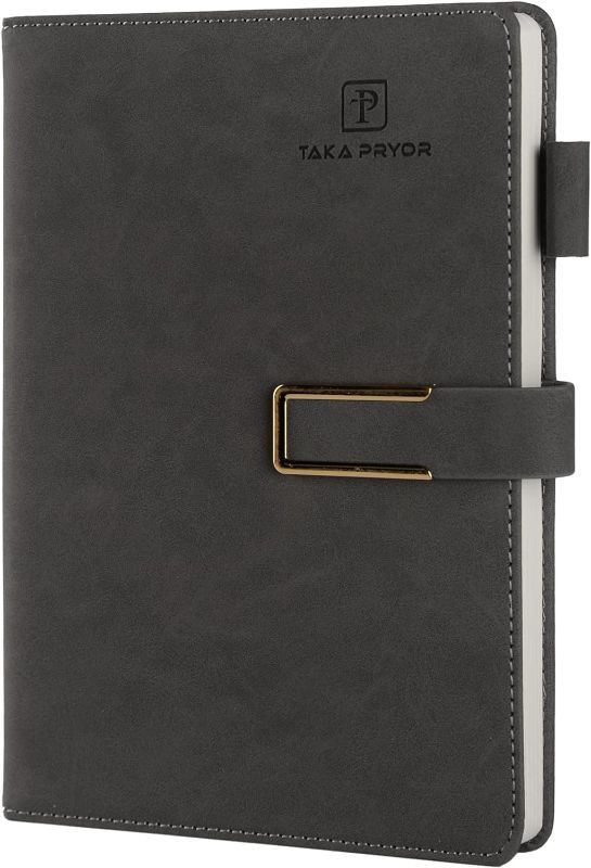 Photo 1 of TAKA PRYOR Bullet Dotted Journal Notebook with Pen Holder 200 Pages Dot Grid Journals for Woman Men 5.7'' × 8.3'' - Gifts Black
