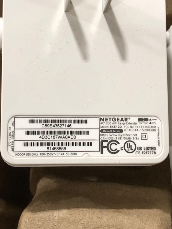Photo 1 of NETGEAR Wi-Fi Range Extender EX6120 - Coverage Up to 1500 Sq Ft and 25 Devices with AC1200 Dual Band Wireless Signal Booster & Repeater (Up to 1200Mbps Speed), and Compact Wall Plug Design WiFi Extender AC1200