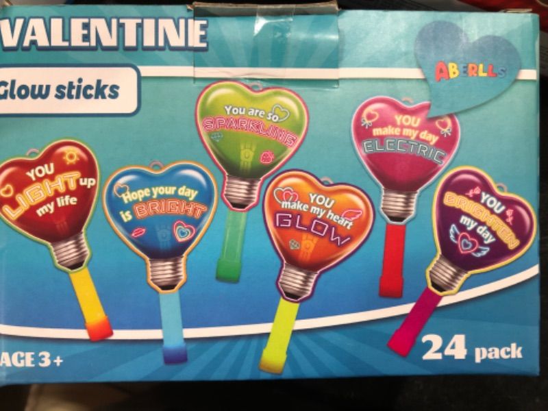 Photo 1 of 24 Pack Valentines theme Glow Sticks 