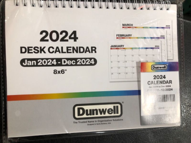 Photo 1 of Dunwell Standing Desk Calendar 2024, Use 8x6 Small Desk Calendar as Stand Up Desk Calendar, Colorful Desk Top Calendar, 8 x 6 Easel 2024 Office Calendar, Triangle Popup Calendar Colorful Now to Dec 2024